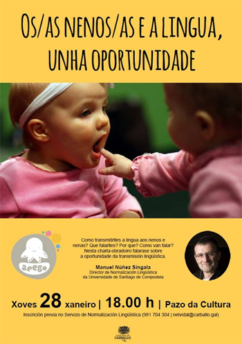 E como van comezar a falar os nenos e as nenas? Podes sabelo na charla que ofrece Manuel Nez Singala en Carballo